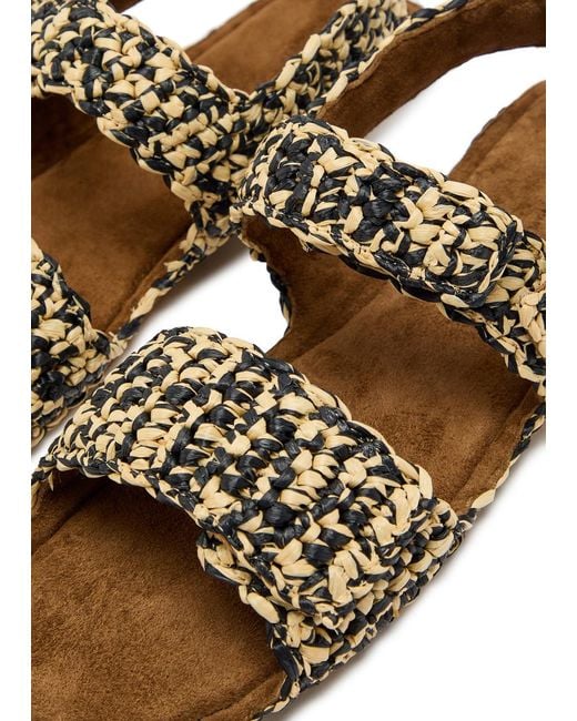 Khaite Brown Raffia Sandals