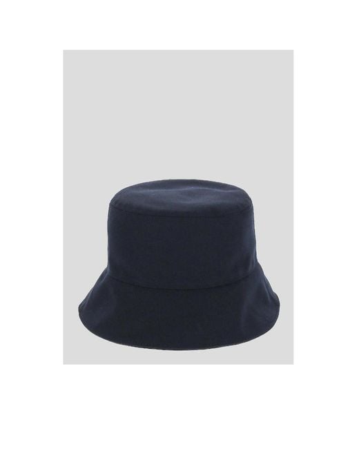 Fendi Blue Roma Logo Patch Bucket Hat for men