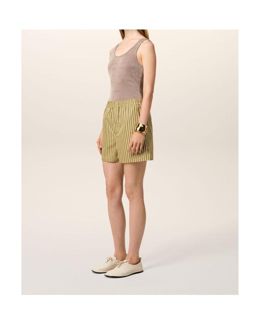 AMI Yellow Ami Striped Elasticated Shorts for men