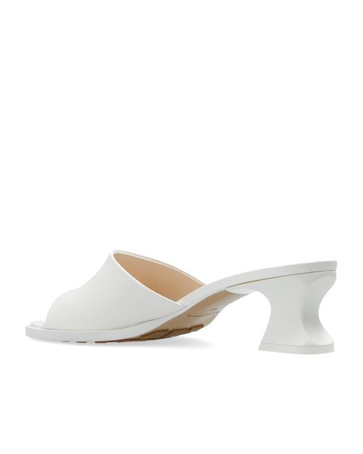 Bottega Veneta White Cha Cha Heeled Mules