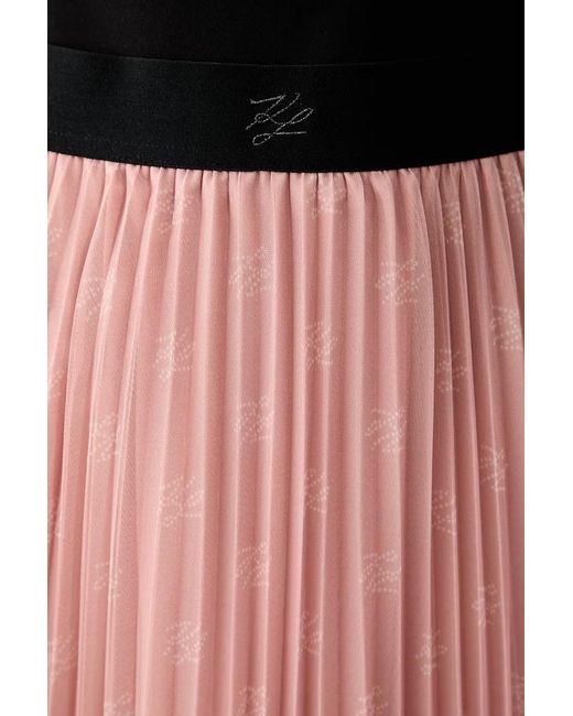 Karl Lagerfeld Pink Elastic Waist Skirt