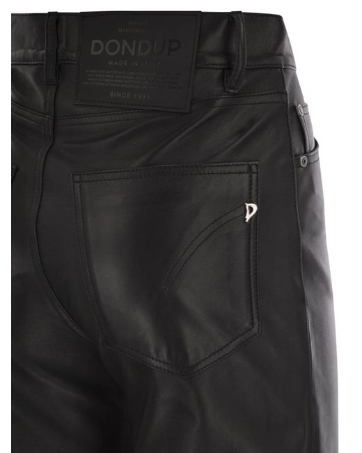 Dondup Black Amber High-Waisted Wide-Leg Pants