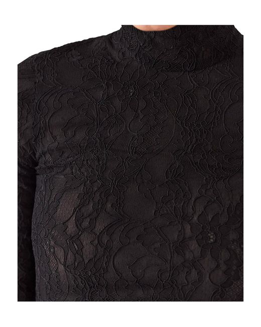 Stella McCartney Black Turtleneck Lace Top