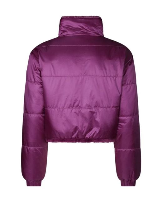 Save The Duck Purple Casual Jacket With Stand-Up Collar And Zipper