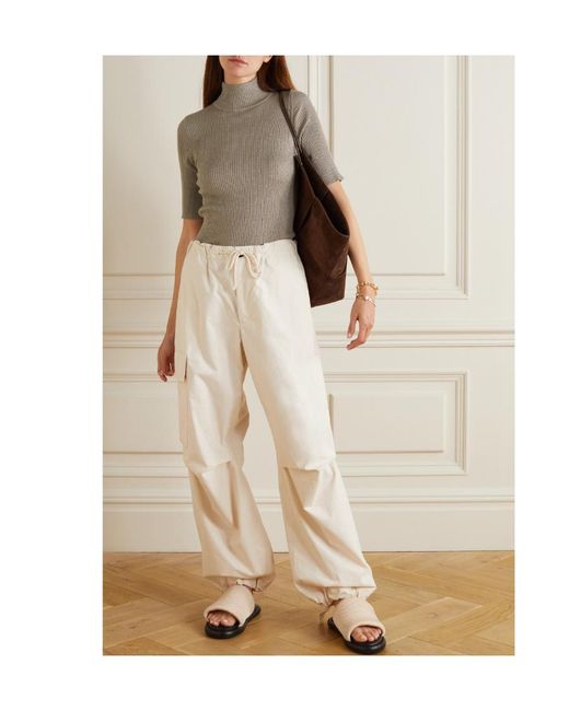 Brunello Cucinelli Gray Metallic Ribbed Pullover