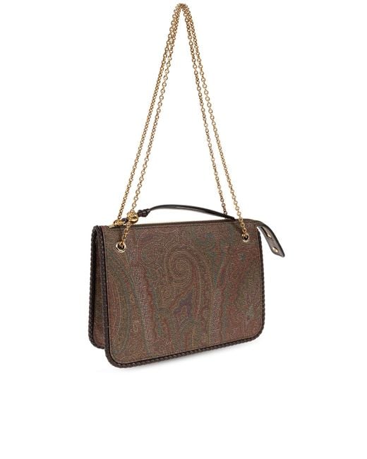 Etro Brown Zippered Shoulder Bag