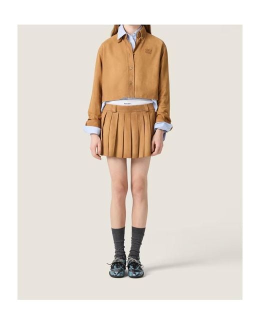 Miu Miu Natural Waxed Suede Shirt