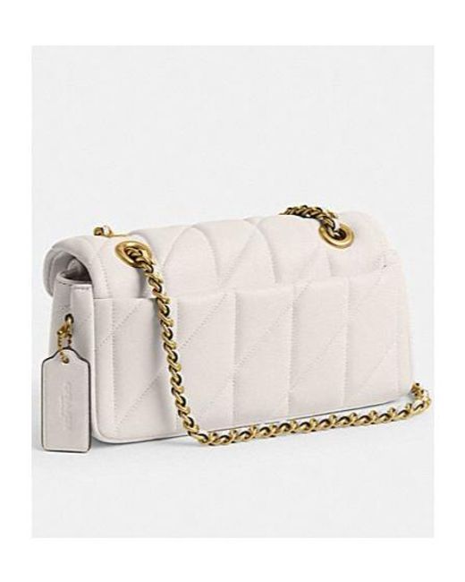 COACH Natural Tabby 20 Logo Plaque Quilted Shoulder Bag