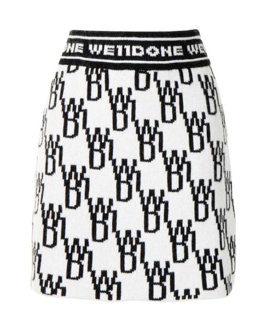 we11done Black Logo Skirt