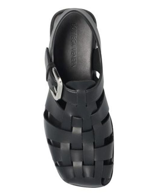 Bottega Veneta Black Square-Toe Sandals for men