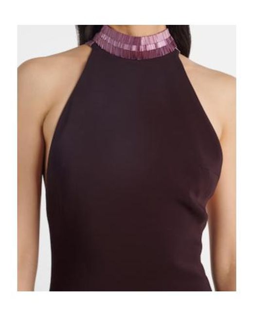 The Attico Purple Embellished Satin Gown