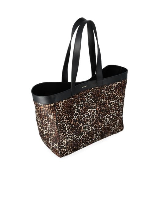Anine Bing Black Medium Rio Leopard-Pattern Tote Bag