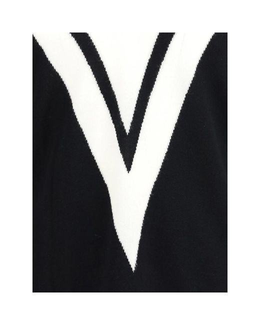 Valentino Blue Intarsia V-Neck Knitted Sweater for men