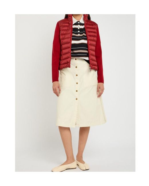 Moncler Red Quilted Wool-Blend Jacket
