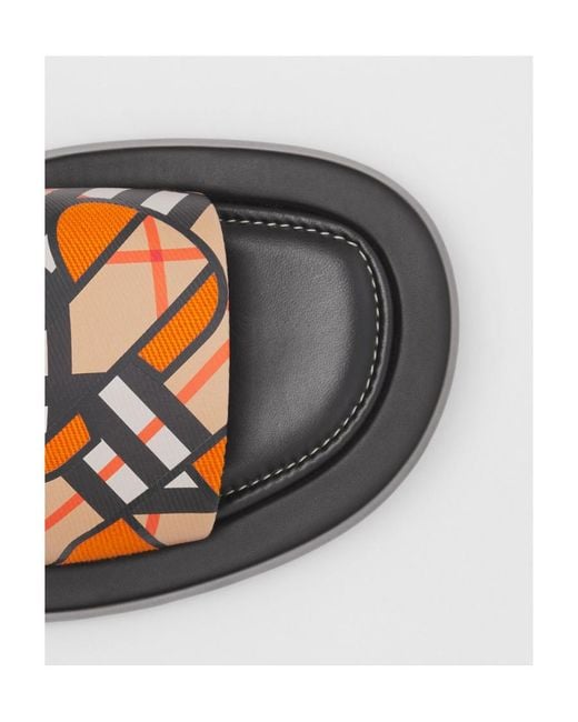 Burberry Multicolor Monogram-Print Canvas Slides