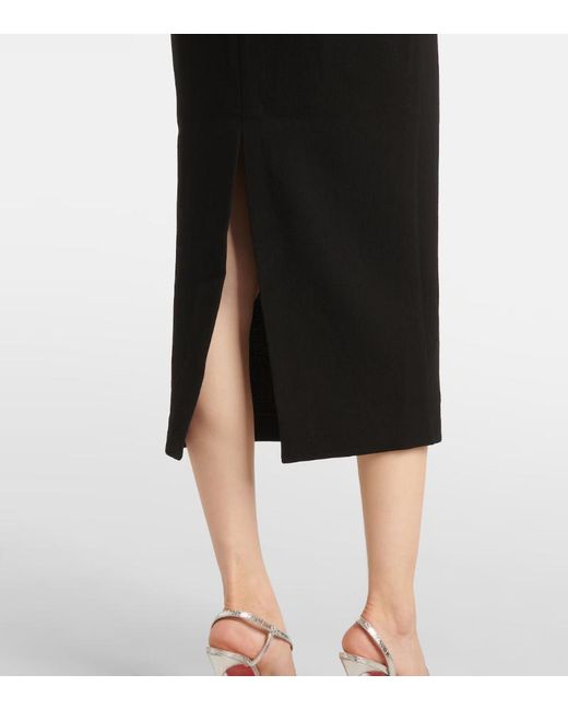 Roland Mouret Black Wool Crêpe Midi Dress