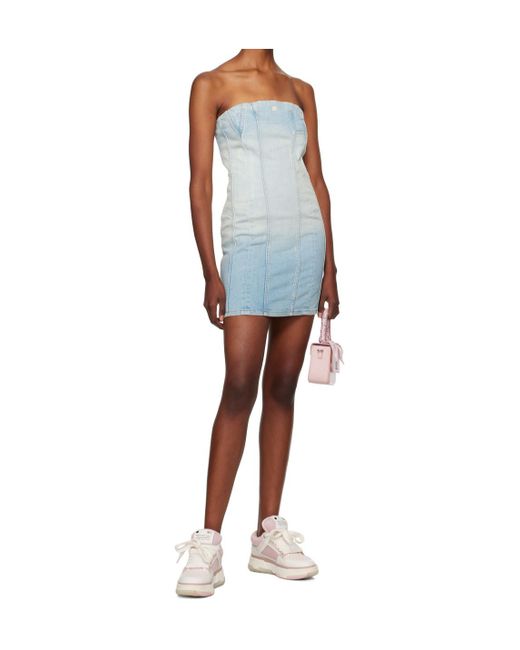 Amiri Blue Ma Bustier Denim Dress