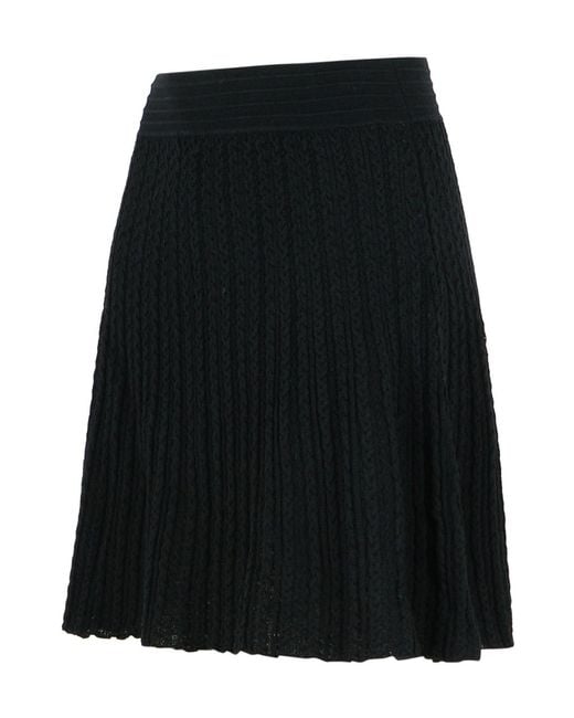 A.P.C. Black Kayla Pleated Midi Skirt