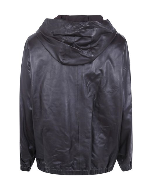Arma Black 'Guisy' Lamb Easy Jacket