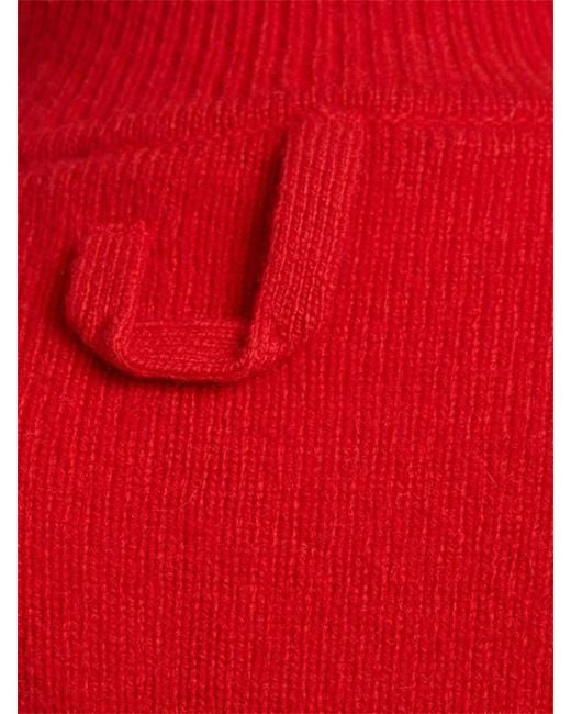 Jacquemus Red La Robe Maille Castagna Wool Mini Dress