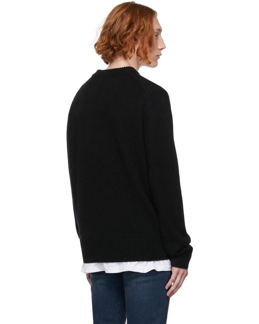 FRAME Black Cashmere Crew-Neck Sweater for men