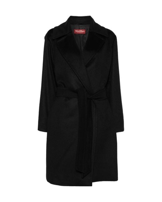 Max Mara Black Studio Dravenna Belted Coat