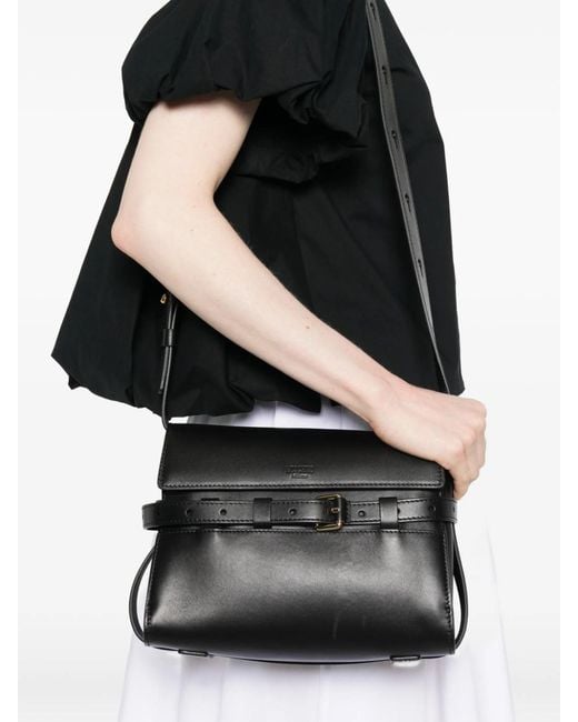 Moschino Black Buckle-Strap Crossbody Bag