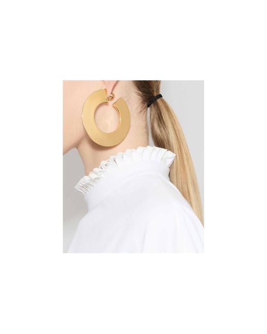 Alaïa Metallic Alaïa Blade Disc-Shaped Blade Hoop Earrings