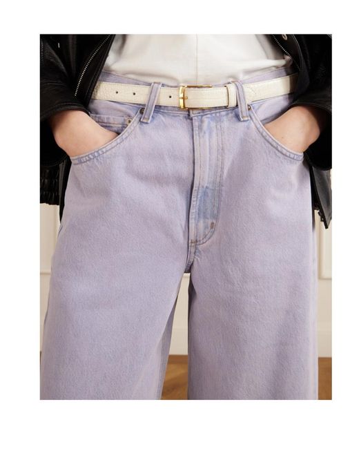 Agolde Purple High-Waisted Wide-Leg Jeans