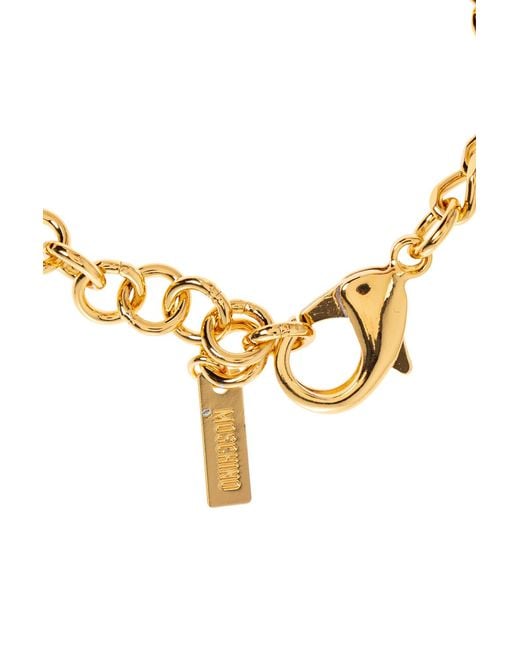 Moschino Metallic Logo Charm Bracelet