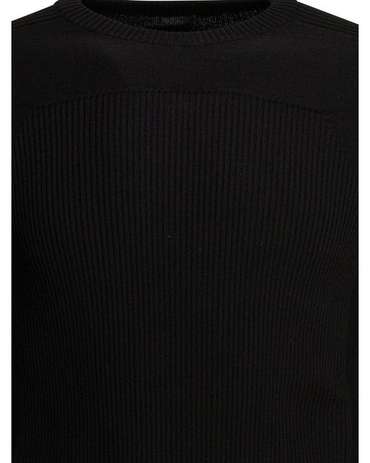 Rick Owens Black Virgin Wool Crewneck Sweater for men
