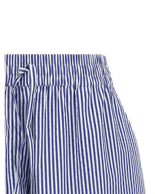 P.A.R.O.S.H. Blue Striped Drawstring Shorts