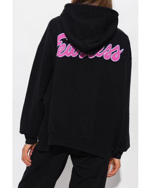 Versace Black Logo Printed Drawstring Hoodie