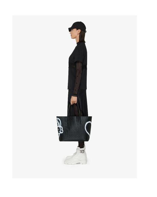 Givenchy Black Logo Lace Detailed Crewneck T-Shirt