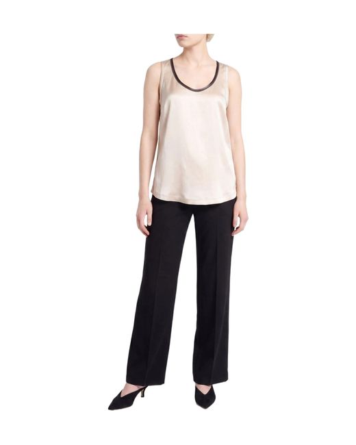 Brunello Cucinelli Pink Sleeveless Crew-Neck Solid Top