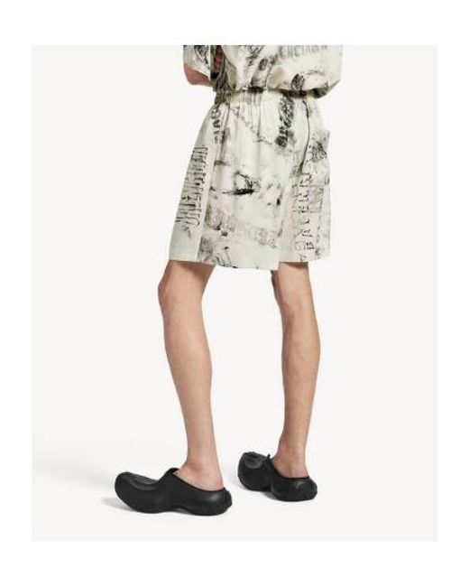 Balenciaga Natural Elastic-Waist Shorts for men