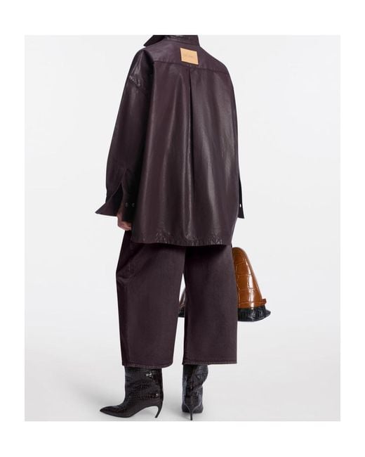 The Attico Brown The Glossy Wide-Leg Pants