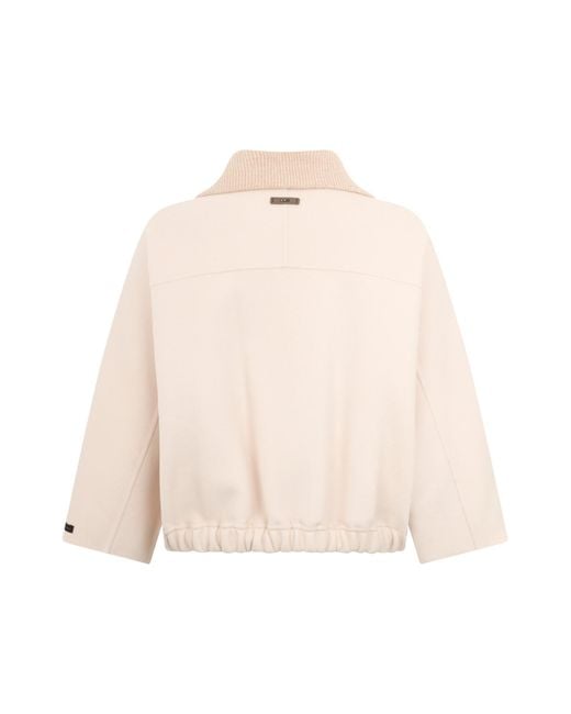 Peserico Natural Spread-Collar Virgin Wool Blend Jacket