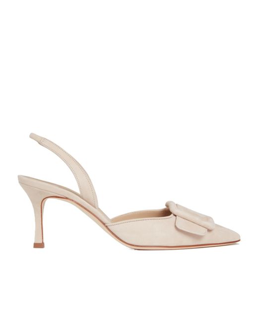 Manolo Blahnik Natural Slingback High Heel Sandals