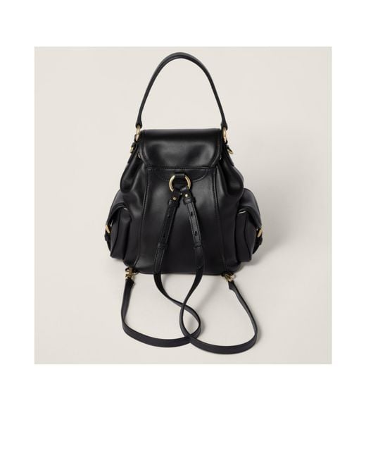 Miu Miu Black Leather Backpack