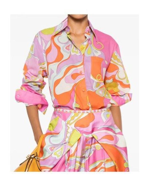 Emilio Pucci Pink Pucci All-Over Printed Button-Up Shirt
