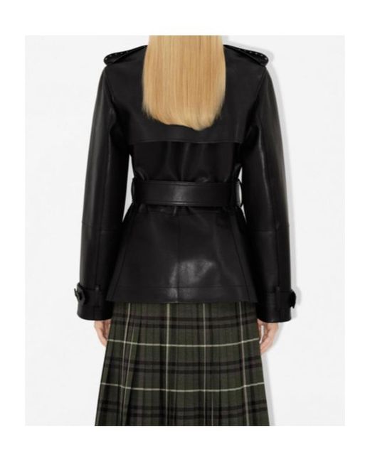 Burberry Black Belted Collared Trench Jacket