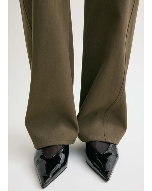 Totême Green Totme Twisted Relaxed Trousers