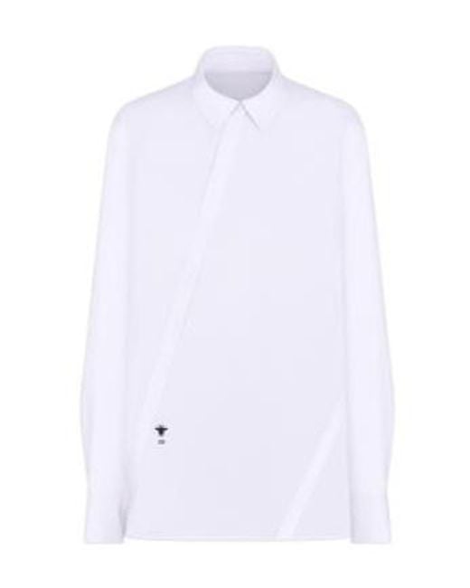 Dior White Blouse With Oblique Closure