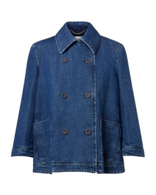 Altuzarra Blue Double-Breasted Denim Jacket