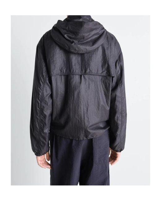 Lemaire Black Hooded Zipped Windbreaker for men