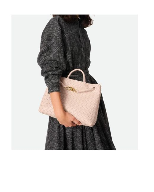 Bottega Veneta Pink Andiamo Medium Shoulder Bag