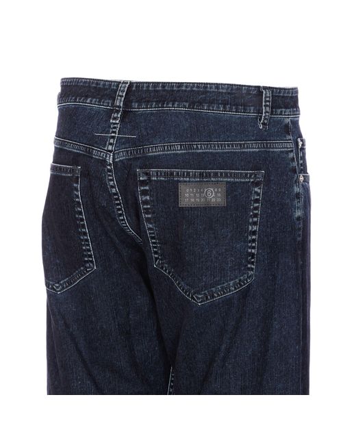 MM6 by Maison Margiela Blue Straight Leg Faded Jeans for men