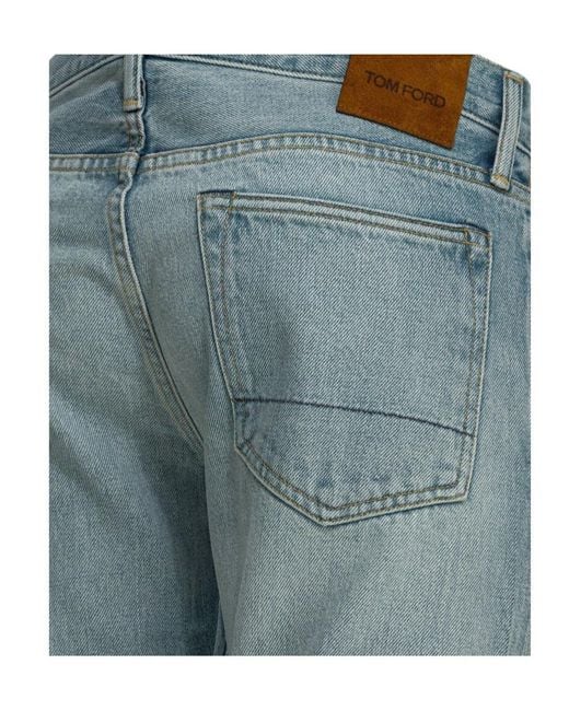 Tom Ford Blue Straight-Leg Jeans for men