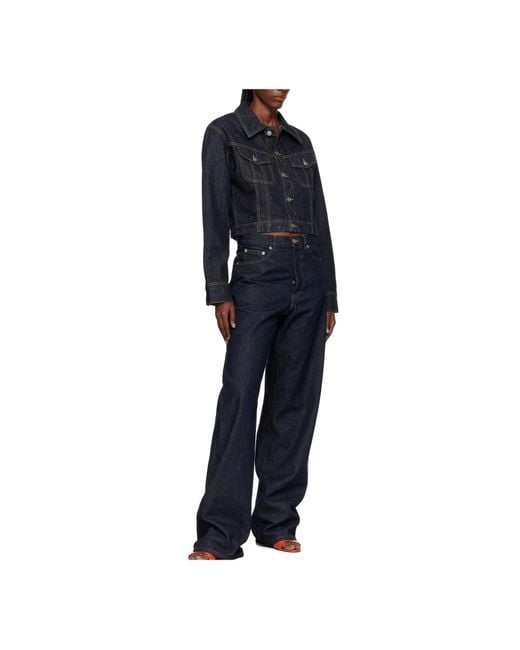 Victoria Beckham Black Button-Fastening Denim Jacket